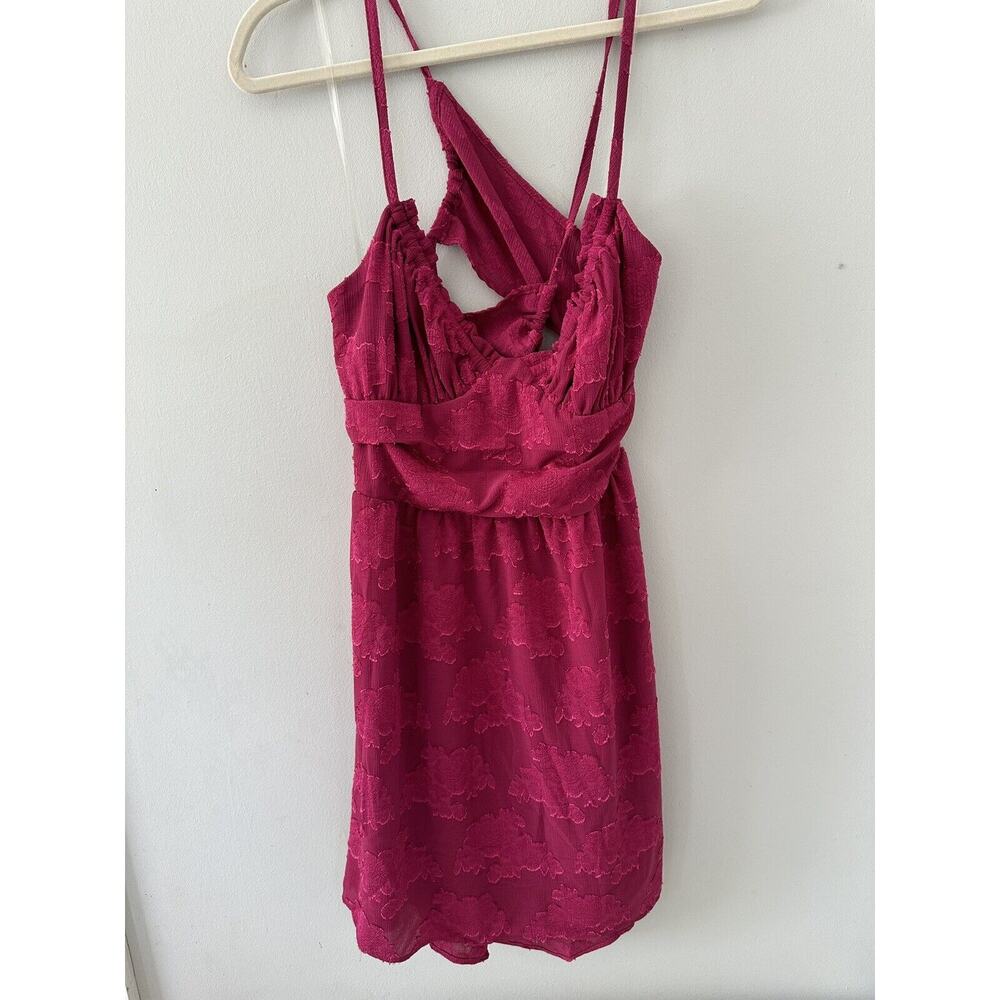 WILD FABLE DRESS SLEEVELESS OPEN LACED BACK ROUCHED Roses L - Picture 3 of 9